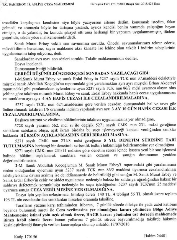 2018 Mahkeme Karari