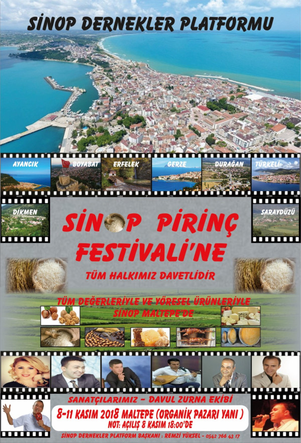  Sinop Pirinç Festivali 8 Kasım'da Maltepe'de başlıyor