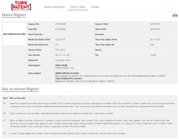 MILYONERLER KULUBU TPE SAYFASI