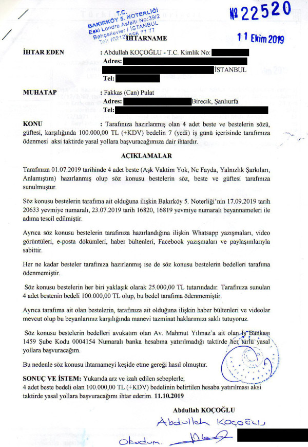 RESMI IHTARNAME - 100 BİN TL TALEP YAZISI (2)