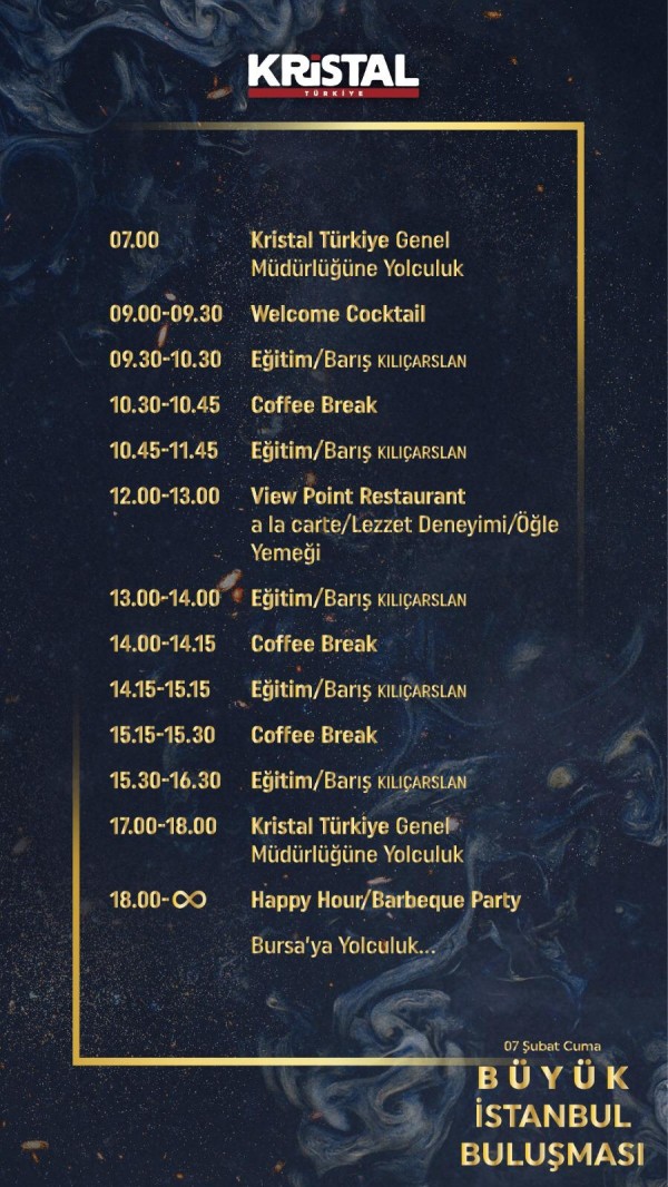 Emlakta Bursa'dan Dünyaya Açılan Marka Kristal Türkiye'nin Büyük İstanbul Buluşması’na Davetlisiniz!