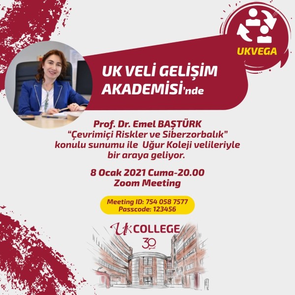 PROF. DR. EMEL BAŞTÜRK İLE  “ÇEVRİMİÇİ RİSKLER VE SİBERZORBALIK” ETKİNLİĞİNE DAVETLİSİNİZ!