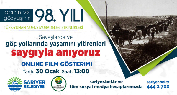 MÜBADELEDE YAŞAMINI YİTİRENLER SARIYER’DE ANILACAK