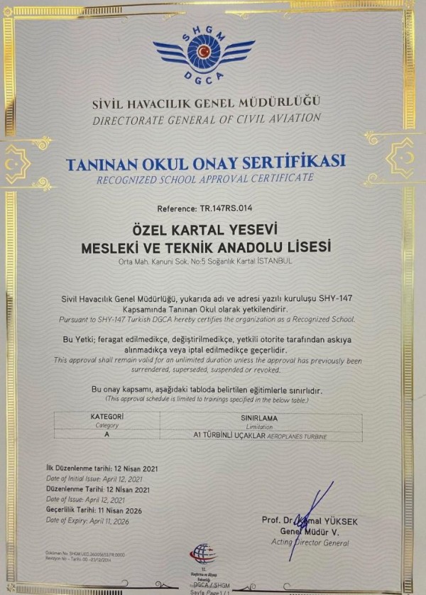 Tanınan Okul Sertifikası